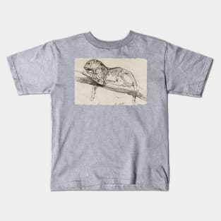 Leopard laying on a branch Kids T-Shirt